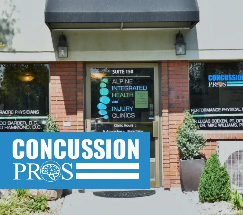 The Murray clinic exterior, with Concussion Pros signage in the window.